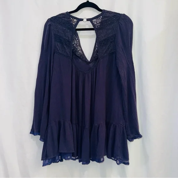 Free People One Night Bohemian Mini Dress Tunic Women's Sz Small - Picture 3 of 9